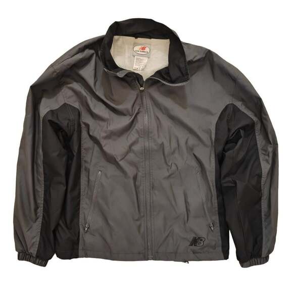New Balance Other - New Balance Vintage Two-Tone Gray and Black Full Zip Windbreaker Jacket Sz Large